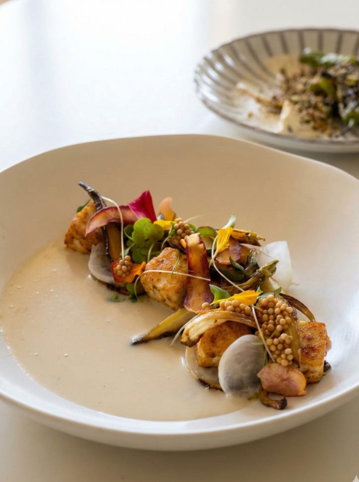 Chef's vegetarian creation at The Salty Zebra Bistro Jupiter - Local Vegetable Curry or Cauliflower Bolognese